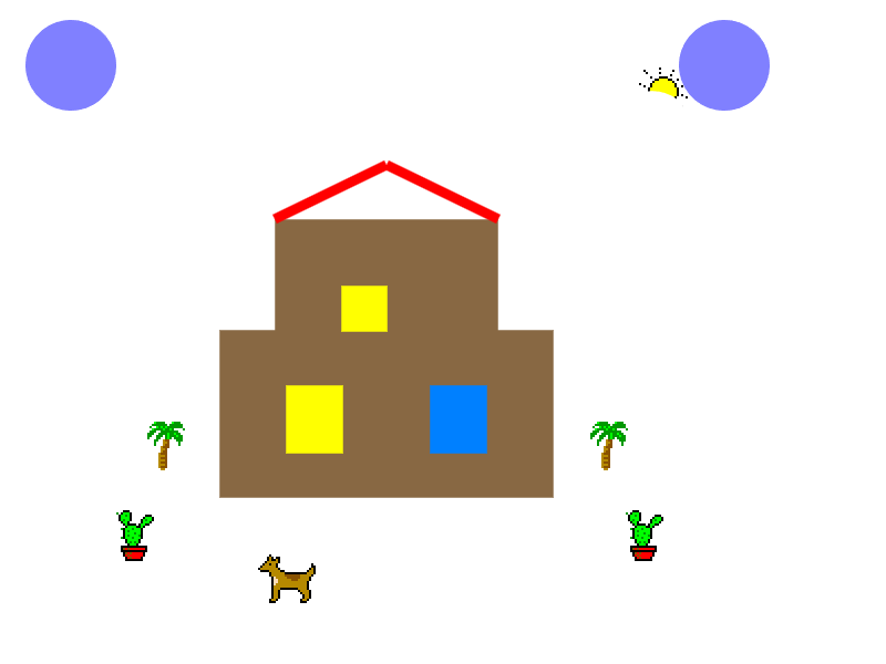 Tropical Home on a Sunny Day